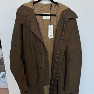 Helmut Lang Brown Hooded Trench coat NWT